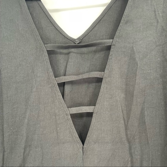 NWT Black with White Tassel Fringe V Neck Beach Swim Kaftan Cover Up - Picture 5 of 9